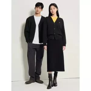 [국내매장판] 빈폴 26SS [BC615AE105] [Essential] 남녀공용 코튼 베럴비 가디건 카디건 - 블랙 215839