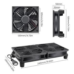 12CM 쿨링 팬 라디에이터 라우터  풍량 저소음 5V USB 전원 공급 TV 박스 노트북 전자 기기