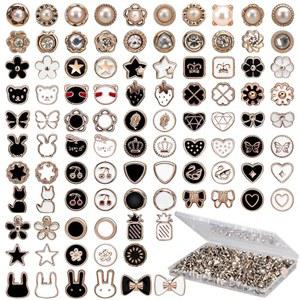 194pcs 진주 브로치 버튼, 노 바느질 즉시 탈착식 재사용 가능 커버 버튼 핀, 여성 패션용 라인스톤 바지 허리 셔츠 드레스 스웨터 코트 숄 교체 안전