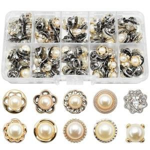 80Pcs 여성 셔츠 브로치 버튼 커버 핀 안전 10 스타일 의류 드레스 스웨터 신발 모자 장식 용품