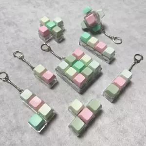 알록달록 키보드 키링 청축 키캡 클릭감 소리 촉감 키감