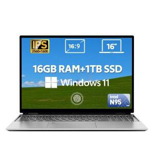 TUNOYEE 최신 16인치 노트북 FHD 윈도우 USB SSD 노트북 12세대 WI 180 1T 디스플레이 2560 프로세서 4GHZ 최대 호환 컴퓨터 RAM N95 1600 백라이트 16GB C와 앵글 11 FI 키보드