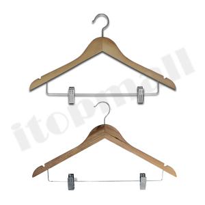 SW 원목 상하의 옷걸이 1T 2T 논슬립 행거 집게 바지걸이 나무
