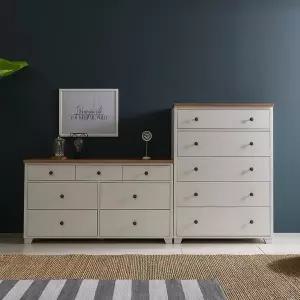 [장인가구]뉴 로망스 서랍장세트(3단와이드+5단)