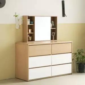 [보루네오 하우스] 아르메 라떼 1200 빅와이드 3단 서랍장+수납 거울