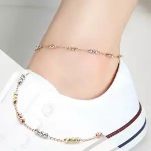 [도로시] 14k 빗살컷 삼색볼 발찌