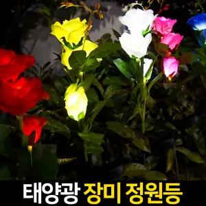 태양광 장미 정원등 꽃 조명 led 야외 잔디 등 장식 태양열 정원조명
