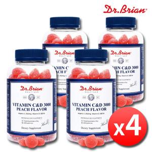 닥터브라이언 비타민CD 3000 구미 젤리 100개 4병 키즈 어린이 유아 아기 청소년 성인 츄어블 영양제