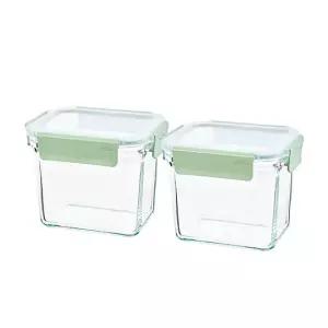 글라스락 퓨어 릴렉스그린 직사각 도어포켓 920ml 2개 세트