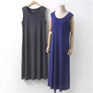 [오노마] ONM 빅사이즈 시원한 훌 롱 원피스 DWW5295 무지 민소매 (S8056154)