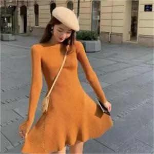 [오노마] ONM 여자 니트 플레어 원피스 핏 골지소재 데이트룩 (S8056167)