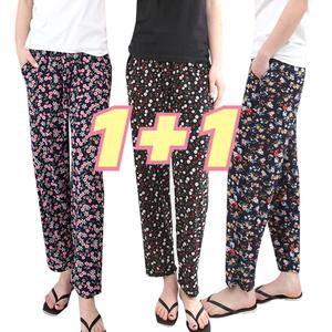 (2장) 꽃무늬 까실이9부 여성 아이스 쿨바지 여자 몸빼 여름 쿨팬츠 잠옷 작업복