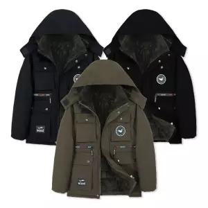 꽃중년 남자 야상점퍼 패딩 파카 방한 기모 후드 보온 외투 겉옷 택티컬 전술 자켓 작업 잠바 작업복 상의