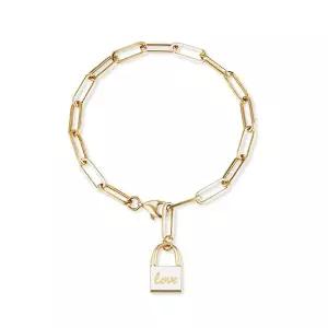 [도로시] 14k 러브락 클립 체인 팔찌