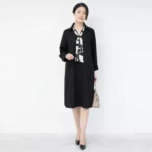 엄마옷 타이 카라 원피스 1GHJ20229 중년여성 마담 60 70대  빅사이즈 할머니
