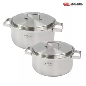 [한일STS] 제피로스 통5중 인덕션가능 스텐레스 냄비세트 2종C(양수20+24)