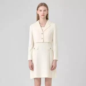 [롯데백화점]라인 [라인어디션]오픈카라 버튼다운 트위드 원피스(NWOPNC04)