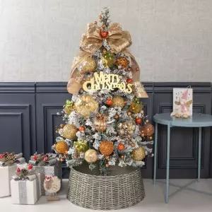 [텐바이텐]크리스마스 스노우 트리 장식 풀세트 글로시포인 120cm 단면