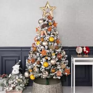 [텐바이텐]크리스마스 스노우 트리 장식 풀세트 브론즈샤인 150cm 단면