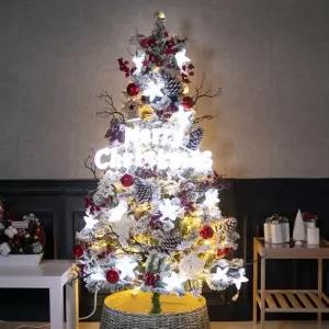 [텐바이텐]크리스마스 스노우 트리 장식 풀세트 라이트스타 150cm 단면