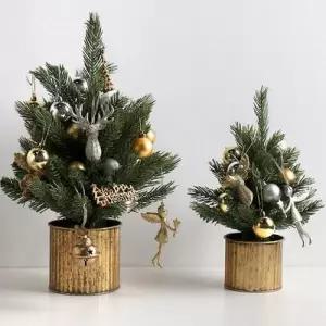 [텐바이텐]북유럽 크리스마스 빈티지 골드 틴케이스 탁상용 트리 2size h40cm h