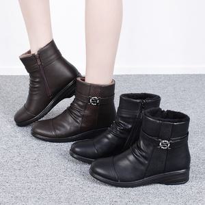 준디자인 여성 겨울 방한 부츠 털 방한화 기모 앵클 앵글 가죽 신발 큐빅 운동화 패딩 방수 발편한 미끄럼방지 여자 용 미들 숏