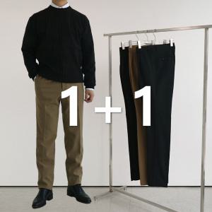 2장세트 겨울 남성원턱기모바지 허리밴드 신사팬츠 허리30-46
