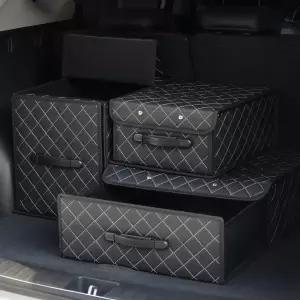 자동차 서랍형 가죽 트렁크정리함 수납함 조립식 분리수납 용품 AP07