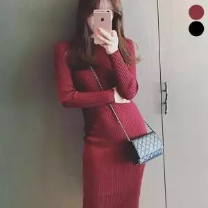 [오노마] ONM 여성 핏 H라인 짱짱한 골지 니트 날씬 롱 원피스 (S11882439)