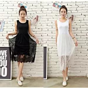 [오노마] ONM 롱 밑단 레이스 플레어원피스 민소매 원피스 스러운 (S11876979)