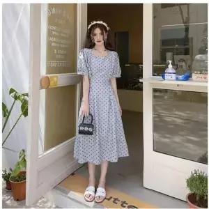 [오노마] ONM 도트원피스 크림 도트 원피스 민트 스퀘어넥 (S12077540)