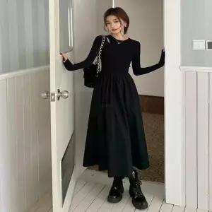 [오노마] ONM 여성 핏 긴팔 데일리룩 하객룩 에이라인 롱원피스 (S11574926)