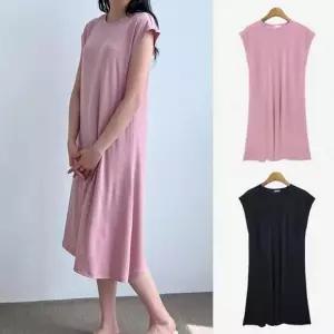 [오노마] ONM 롱원피스 니트 라운드 원피스 프릴 브이넥 청치마 반 (S11880025)