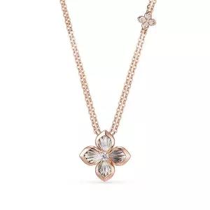 [도로시] 14k 엘르 블라썸 골든 목걸이(랩다이아몬드)