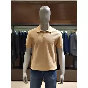 갤러리아 킨록 C/P 조직 반팔 버튼 카라 니트 베이지 (THY95)