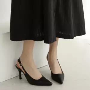 [비비오]가죽 슬링백힐 발편한 스틸레토 슬링백구두