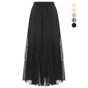 [하프클럽/바닐라비]여성 주름 디테일 캉캉 쉬폰 스커트