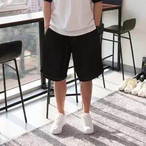 [우기브로]WSN 남자 빅사이즈 논페이드 데님 워싱 벌룬 반바지