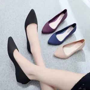 ONM 여자 4컬러 여름 깔끔한 젤리슈즈 플랫슈즈 비오는날