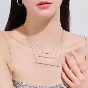 [도로시] 14k 센시 랩 다이아몬드 스틱 목걸이_대