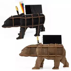 3D 입체 퍼즐 데스크 오거나이저 베어 브라운 블랙