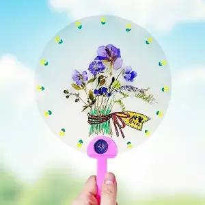 만들기 압화 스티커 투명 부채 (5인용)-WED7DEA