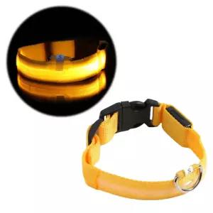 DN LED 목줄 강아지 반려견 목걸이 불빛 야간산책 S 옐로우