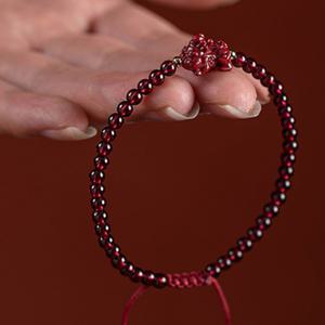 비휴 소원성취 행운 염주팔찌 액막이 경면주사 부적 원석 재물운 삼재 팔찌 가넷 미니비휴 선물용