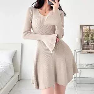 [셀러허브]여자 소매 FW 스웨터 귀여운 후레아 미니원피스 (S19764823)