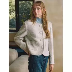 [올리브데올리브](하남점)울혼방 헤링본 노카라 자켓 OW4WJ959