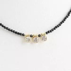 [셀러허브]여자 트리플 초커 10대 블랙스피넬 목걸이 (S23460963)