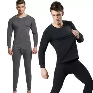 남자 내복 상하의세트 라운드넥 겨울 남성 발열내의 기모 긴팔 긴바지 폴리에스테르 2XL 3XL