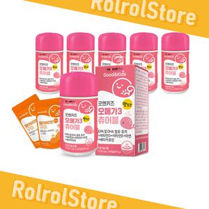 굿앤키즈 어린이 알티지 오메가3 츄어블 오렌지맛 6통+굿앤키즈 멀티비타민 구미 2봉