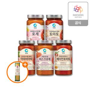 청정원 스파게티소스 600g 5종(토마토/로제/아라비아따 外 2종) 3병 +(증정)스파게티면500g